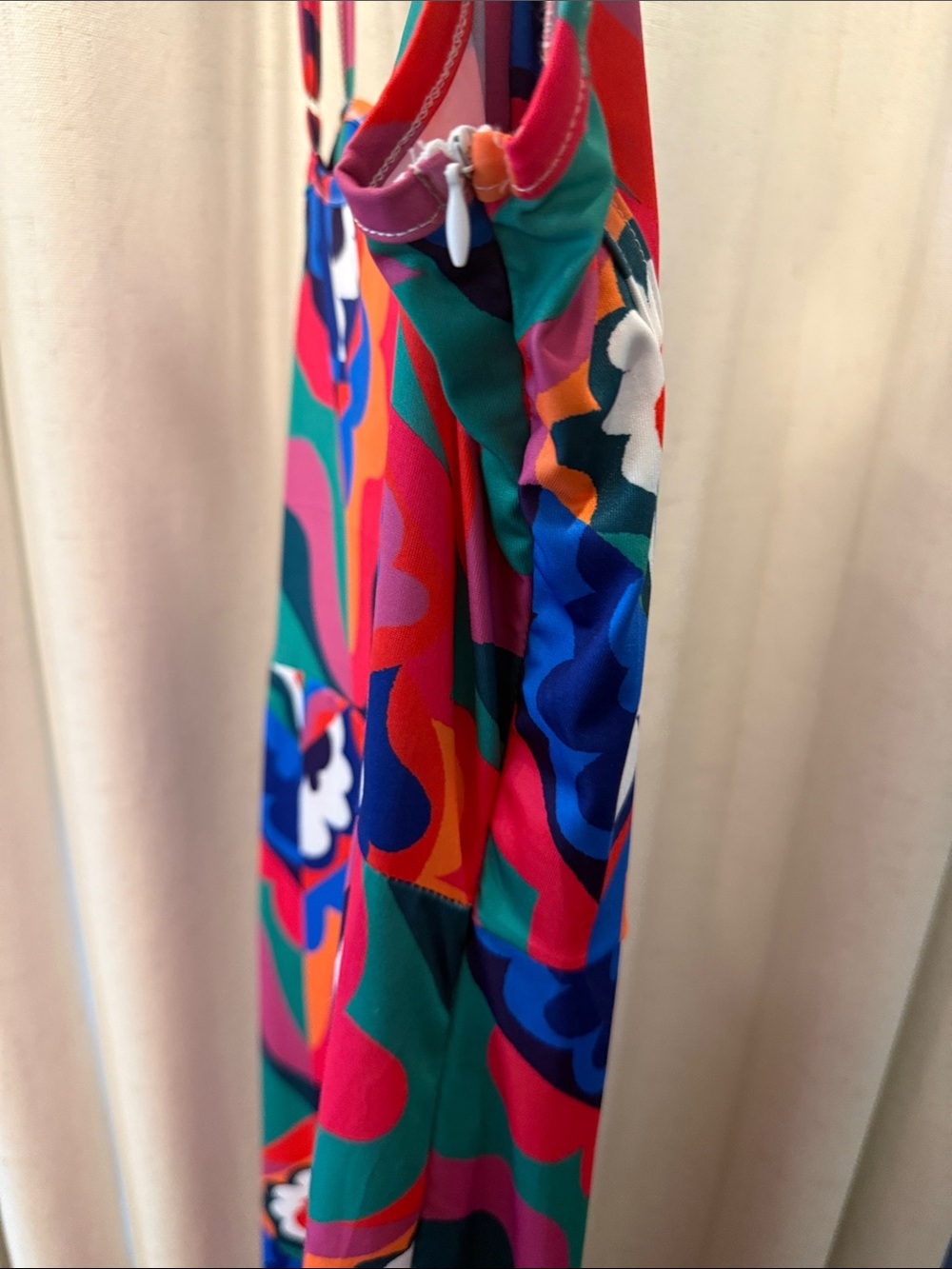 Women's Multicolor Abstract-Print Jumpsuit with Spaghetti Strap - Picture 4 of 4